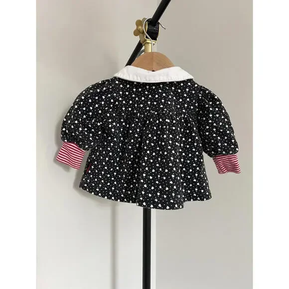 Rainbow Tag Gymboree Black/Red/White Hearts & Stripes Tunic Sweater Top - Picture 4 of 6